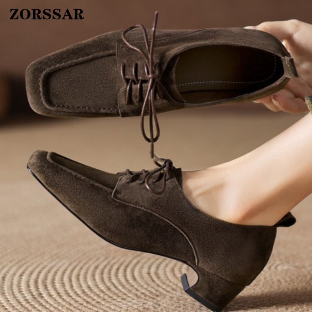 Formal Women Daily Wear Shoes - Scarpe Oxford da Donna in Camoscio