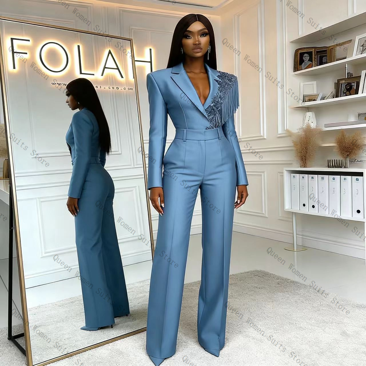 Completo da Donna Blu con Napp - Women'S Formal Wear For A Wedding recensione e prezzo