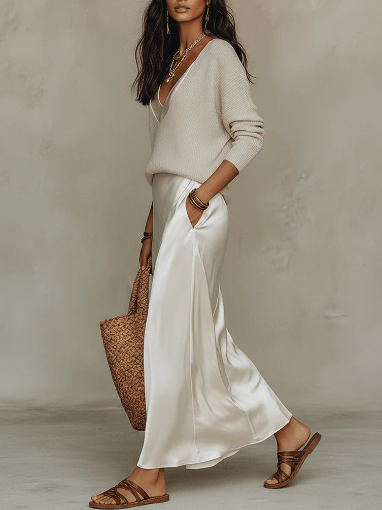 Elegante Abito Lungo in Raso d - Female Formal Wear recensione e prezzo